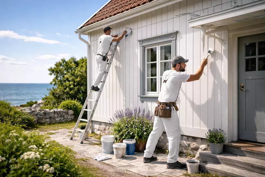 Fasadmålning på Gotland – så påverkar klimatet ditt val av färg och teknik